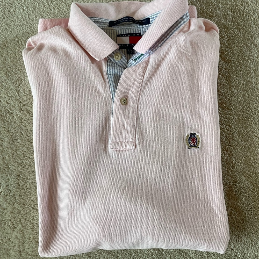 Tommy Hilfiger Light Pink Polo with Embroidered Crest